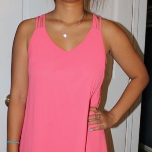 pink midi dress